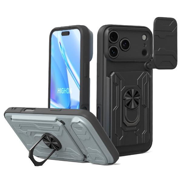 하이온 메탈 기어링 스탠드 카드지갑 케이스 아이폰17